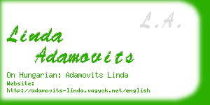 linda adamovits business card